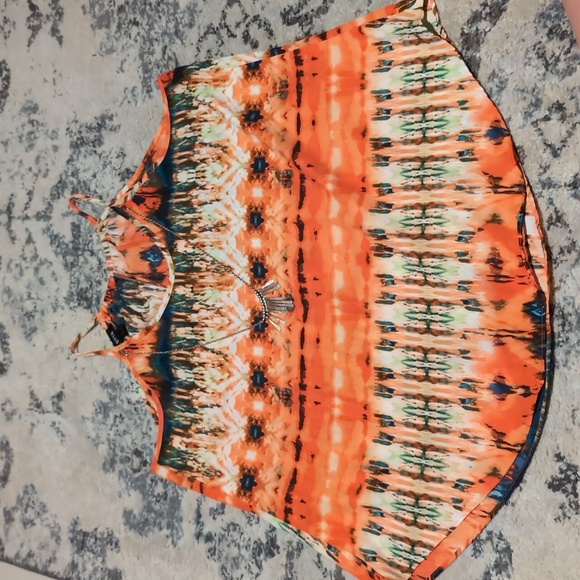 Woman’s tank top A. Byer orange flowy summer Like New business casual - Picture 1 of 3